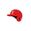 Background of Baseball red helmet. Front view. Vector sport softball Illustration. Royalty Free Stock Photo