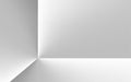 Background based on a circular gradient. Angular minimalistic white and gray backdrop. Architectural solution abstract empty room