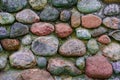 Background basement wall of gray integer larger stones