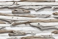 Background of beach driftwood with whitewash