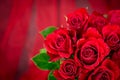 Red roses on white background for Valentines day Royalty Free Stock Photo