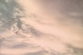 Sky and soft cloud with pastel color filter and grunge texture, Royalty Free Stock Photo