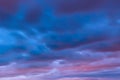 Background of beautiful colorful sky. Abstract nature background. Dramatic pink, purple and blue cloudy sunset sky. Long exposure