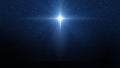 Background of beautiful dark blue starry sky and bright star. Christmas star of the Nativity of Bethlehem, Nativity of Jesus Royalty Free Stock Photo