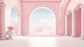background of beautiful light pink interior of the house generative AI Royalty Free Stock Photo