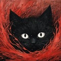 Background beautiful pet domestic black illustration kitten eye face animal background cat feline