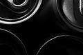 Background beer cans in black and white Royalty Free Stock Photo