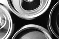 Background beer cans in black and white Royalty Free Stock Photo