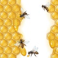 Background with bees Royalty Free Stock Photo