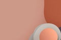 Background beige , brow?, orange, soft colors with geometric shapes for presentation. Abstraction, paper style. AI