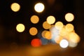 Background big bokeh of street city lights at night Royalty Free Stock Photo