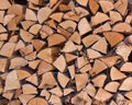 The chopped firewood is stacked Royalty Free Stock Photo