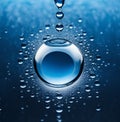 Background of black blue water drops The vortex is wavy Royalty Free Stock Photo