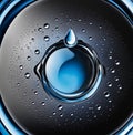 Background of black blue water drops The vortex is wavy Royalty Free Stock Photo