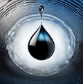 Background of black blue water drops The vortex is wavy Royalty Free Stock Photo