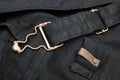 Background of black denim with copper elements and seams Royalty Free Stock Photo