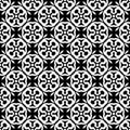 Black and white seamless repeated geometric art pattern background