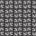 Black and white seamless repeated geometric art pattern background