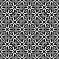 Black and white seamless repeated geometric art pattern background. Textile, books. Royalty Free Stock Photo