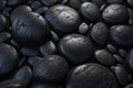 Background, black pebbles. AI generative