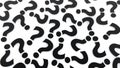 Background of black question marks on white background