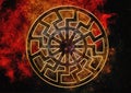 Background with the Black Sun Symbol