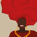 Background with black woman in turban. Vector