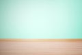 Background, blank wall and floor in a blue green color Royalty Free Stock Photo