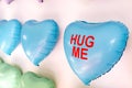 background of blue balloons in the shape of heart. Love concept. Holiday Object, Birthday, Valentines Day, Wedding Royalty Free Stock Photo