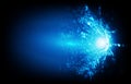 Background of blue binary number data internet flow