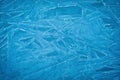 Background of blue cold winter ice. Texture of frozen surface. Frost pattern Royalty Free Stock Photo