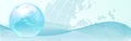 background with blue earth and abstract waves Royalty Free Stock Photo