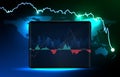 background of blue futuristic technology trading stock market MACD indicator technical analysis graph, Moving Average Royalty Free Stock Photo