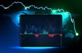 background of blue futuristic technology trading stock market MACD indicator technical analysis graph, Moving Average Royalty Free Stock Photo
