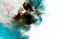 Background of blue, green and red wavy smoke on a white Royalty Free Stock Photo