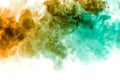 Background of blue and green wavy smoke on a white isolated ground. Abstract pattern Royalty Free Stock Photo