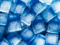 background of blue ice cubes, top view, close up Royalty Free Stock Photo