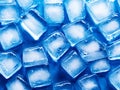 background of blue ice cubes, top view, close up Royalty Free Stock Photo