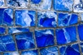 Background from blue mosaic, broken glass. Abstraction from blue mosaic broken glass.