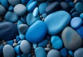 Background of blue pebbles. AI Generated