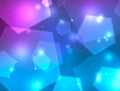 Background with blue and purple pentagons.