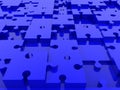 Background of blue puzzle pieces Royalty Free Stock Photo