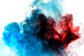 A background of blue, red and green wavy smoke in the shape of a Royalty Free Stock Photo