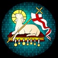 Lamb with Cross. Religion symbol.