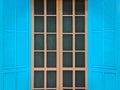Background of Blue Vintage Wooden Door