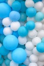 Background of blue and white air balloons close up Royalty Free Stock Photo