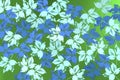 Background with bluie leaves over greenish background Royalty Free Stock Photo