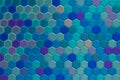 Background of bluish 3d hexagons with brights. Royalty Free Stock Photo