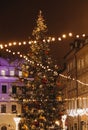 background blur christmas street colored illumination garland Royalty Free Stock Photo