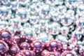 Background of blurred glass Christmas balls in Violet color Royalty Free Stock Photo